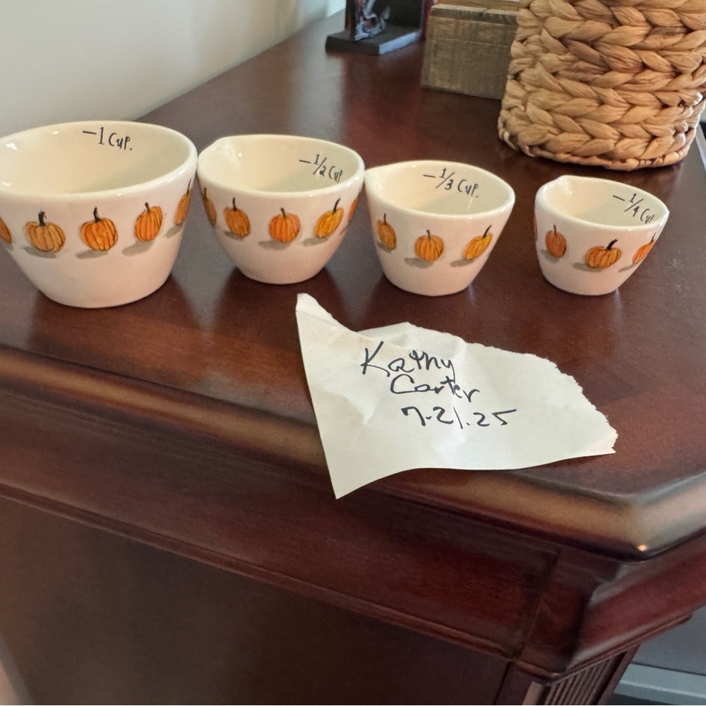 Rae Dunn pumpkin watercolor measuring cups